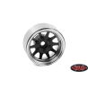 RC4WD OEM 6-Lug Stamped Steel 1.55" Beadlock Wheels (Black and Chrome) (Z-W0337)