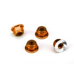 Traxxas - Nuts, aluminum, flanged, serrated (4mm) (orange-anodized) (4) (TRX-1747T)