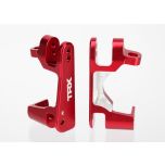Caster blocks (c-hubs), aluminum, left & right (red-anodized) (TRX-6832R)