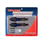 Shocks, GTR long blue-anodized, PTFE-coated bodies with TiN shafts (fully assembled, without springs) (2) (TRX-7461)