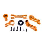 Traxxas - Steering bellcranks (left & right)/ draglink (6061-T6 aluminum, orange-anodized) (fits X-Maxx) (TRX-7746-ORNG)
