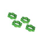 Wheel Nuts, Splined, 17mm, Serrated (Green-Anodized) (4)