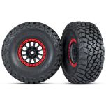 Tires and wheels, assembled, glued (Method Race wheels) (Black/Red) (2) (TRX-8474)