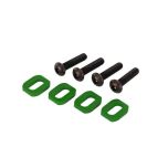 Traxxas - Washers, motor mount, aluminum (green-anodized) (4)/ 4x18mm  (TRX-7759G)