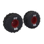 Arrma - dBoots Cut Chevron MT Tire Set Glued, Red (ARA-2574)