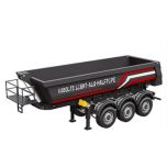 Huina 1/14 Scania K770S Kabolite 3 assige metalen trailer - Zwart