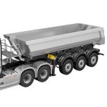 Huina 1/14 Scania K770S Kabolite 3 assige metalen trailer - zilver