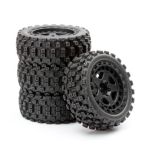 Fastrax Arrma Grom Wheel/Tyre Set 1/18 (4pc) - Zwart 