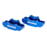 Traxxas - Brake calipers, front (left & right) (blue-anodized 6061-T6 aluminum)/ 3x10mm CS (with threadlock) (4)/ 2.5x8mm BCS (with threadlock) (4) (TRX-10951-BLUE)