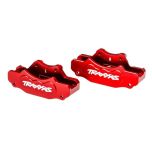 Traxxas - Brake calipers, front (left & right) (red-anodized 6061-T6 aluminum)/ 3x10mm CS (with threadlock) (4)/ 2.5x8mm BCS (with threadlock) (4) (TRX-10951-RED)