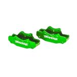 Traxxas - Brake calipers, front (left & right) (green-anodized 6061-T6 aluminum)/ 3x10mm CS (with threadlock) (4)/ 2.5x8mm BCS (with threadlock) (4) (TRX-10951-GRN)
