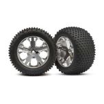 Tires & wheels, assembled, glued (2.8") (all-star chrome wheels, alias tires, foam inserts) (electric rear) (2)