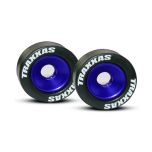 Wheels, aluminum (blue-anodized) (2)/ 5x8mm ball bearings (4)/ axles (2)/ rubber tires (2)