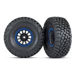 Tires and wheels, assembled, glued (Method Race wheels) (Black/Blue) (2) (TRX-8474X)