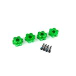 Traxxas Wheel hubs, hex, aluminum (green-anodized) (4)/ 4x13mm screw pins (4) (TRX-8956G)