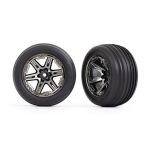 Traxxas - Tires & wheels Black/Chrome 2.8" RXT wheels / Alias tires (electric rear) (2) (TRX-3772R)