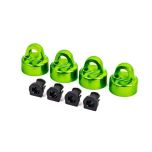 Traxxas - Shock caps, aluminum (green-anodized), GTX shocks (4)/ spacers (4) (for Sledge) (TRX-9664G)