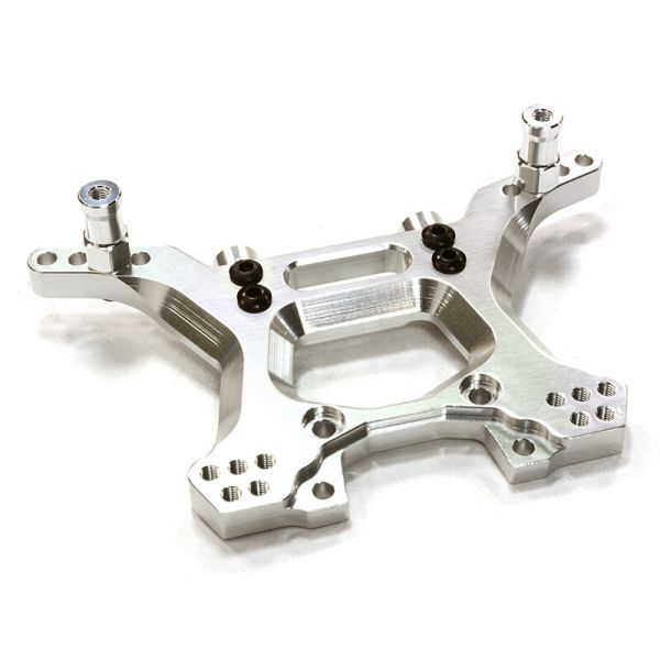 Integy Billet Machined Rear Shock Tower, Silver Traxxas Slash 4x4 LCG