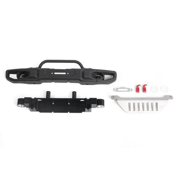DJX Steel Front Bumper with Winch Mount Shackles for 1/10 AxialÂ SCX10