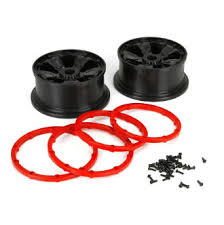 Wheel/Beadlock, Black (2): 1/5 DB XL (LOS45005)