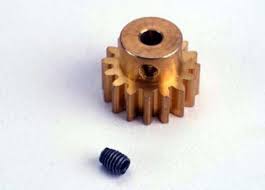 Traxxas 16-t pinion (32-p)/ set screw (brass) afbeelding