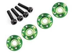 Wheel nut washer, machined aluminium, green / 3x12mm CS (4) (TRX-7668G) afbeelding