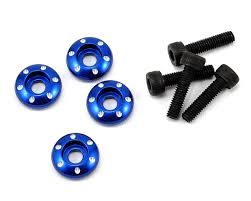 Wheel nut washer, machined aluminium, blue / 3x12mm CS (4) (TRX-7668) afbeelding