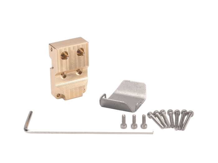 Brass Differential Cover Set w/ Stainless Steel Axle Skid Plate - Axial SCX24 afbeelding