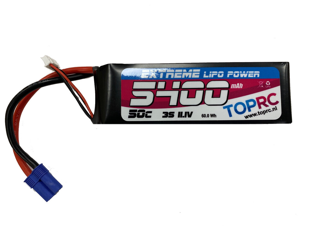 TRC Semi-Softcase Lipo 50c 11,1 volt 5400mah met EC5 stekker afbeelding