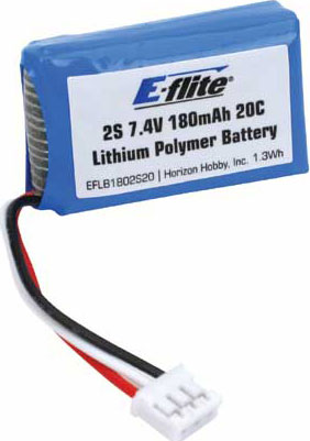 E-Flite - 7.4V 180mAh 2S 20C LiPo Battery: PH (EFLB1802S20) afbeelding
