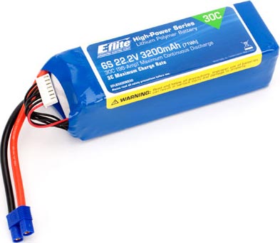 E-Flite - 22.2V 3200mAh 6S 30C LiPo Battery: EC3 (EFLB32006S30) afbeelding