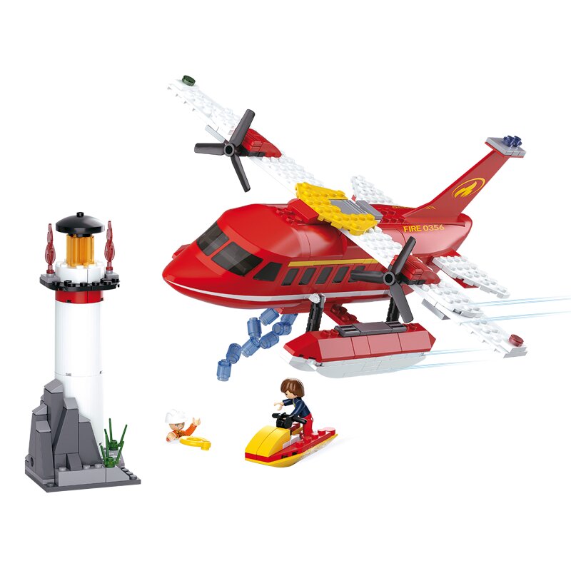 Sluban Fire-fighting Aircraft bouwstenen set afbeelding
