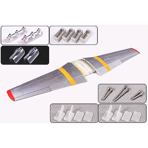 FMS - 1700Mm P51 Main Wing Set - Red Tail (FMSSG102RT)