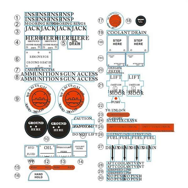 FMS - P51 V7/V8 Detail Decal Sheet (FS-SU132)