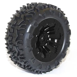 FTX - Carnage Mounted wheel/Tyre Complete Pair, Black (FTX6310B)