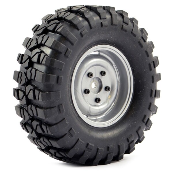 Pre-Mounted Steel Lug/Tyre (2) - Grey (FTX8172G) afbeelding