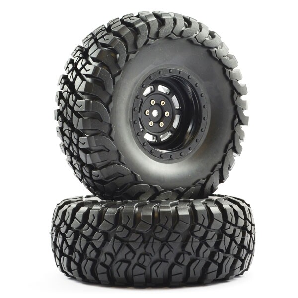 2.2" All Terrain Tyres Pre-Glued On Black Wheels (FTX8766B) afbeelding