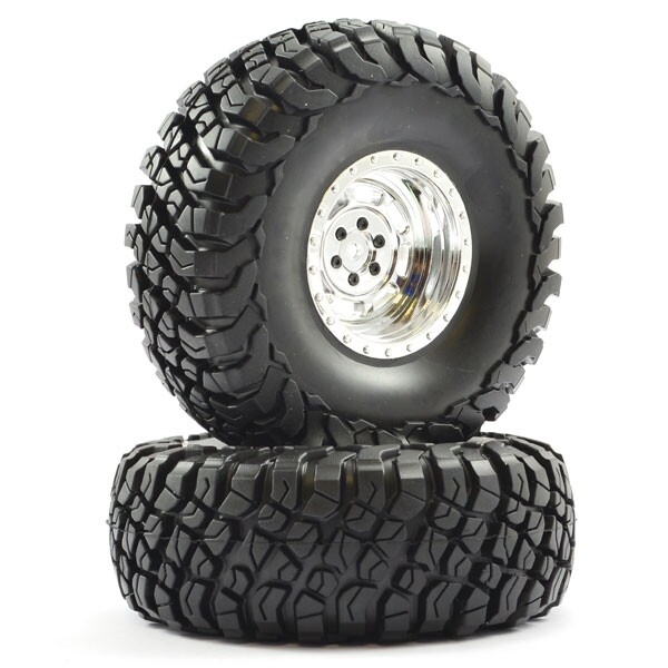 2.2" All Terrain Tyres Pre-Glued On Chrome Wheels (FTX8766C) afbeelding
