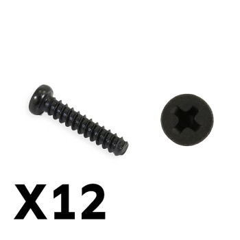 FTX Tracer pan head self tapping screws pbho2.6*12mm (FTX9754) afbeelding