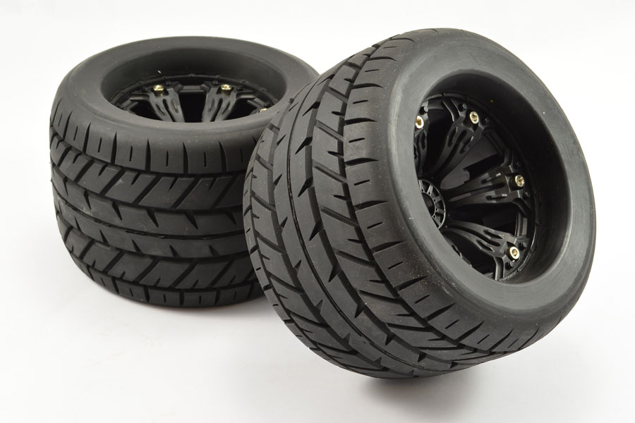 Fastrax Eagle MT banden op zwarte 6-spaaks velgen (1/2" offset) - 1/8 Truck & Truggy afbeelding