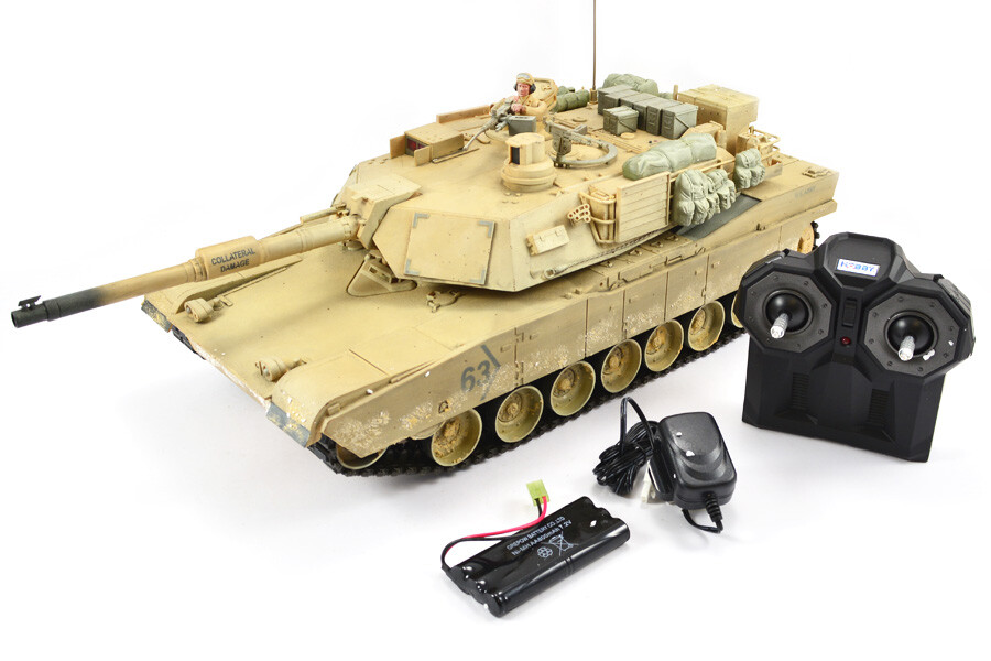 Hobby Engine Premium Label RC M1A2 Abrams Tank Desert Edition - 2.4Ghz