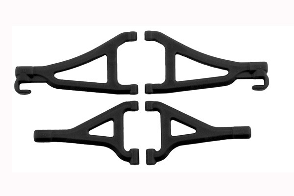 RPM Front Upper & Lower A-arms voor oa. Traxxas 1/16 E-Revo/Summit - Zwart