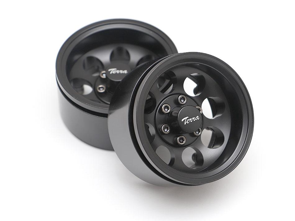 Boom Racing Terra 1.9 Black, Aluminum Beadlock Wheels w/ XT601 Hubs (2)