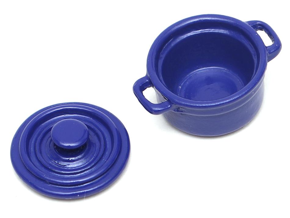 Ceramic Cooking Pot Blue (scale accessoires)