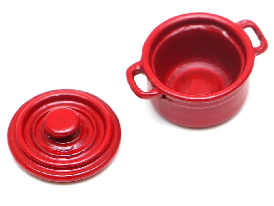 Ceramic Cooking Pot Red (scale accessoires)