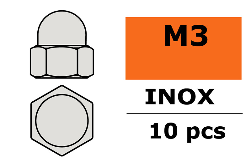 Dopmoer, M3, Inox (10st) afbeelding