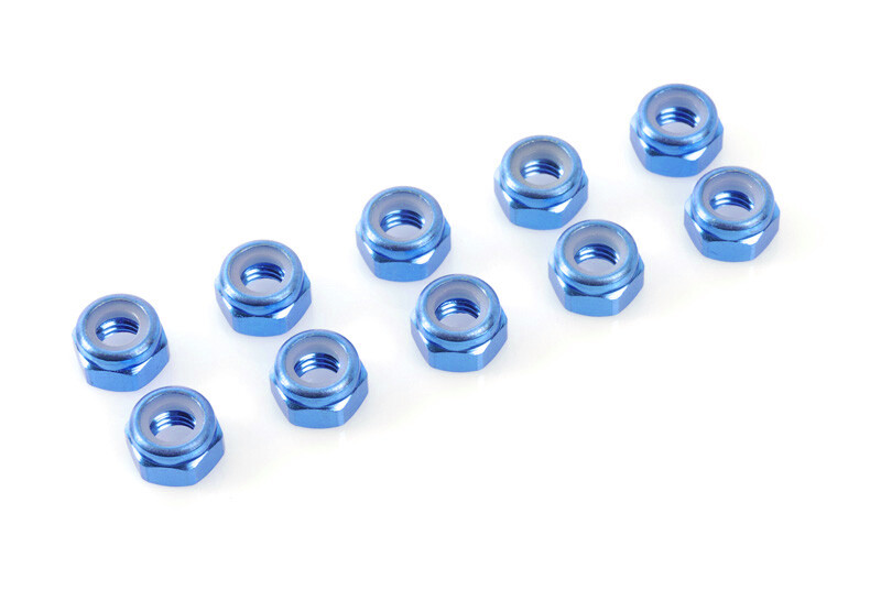 Zelfborgende zeskantmoer M2 "Blauw", Aluminium (10st) afbeelding