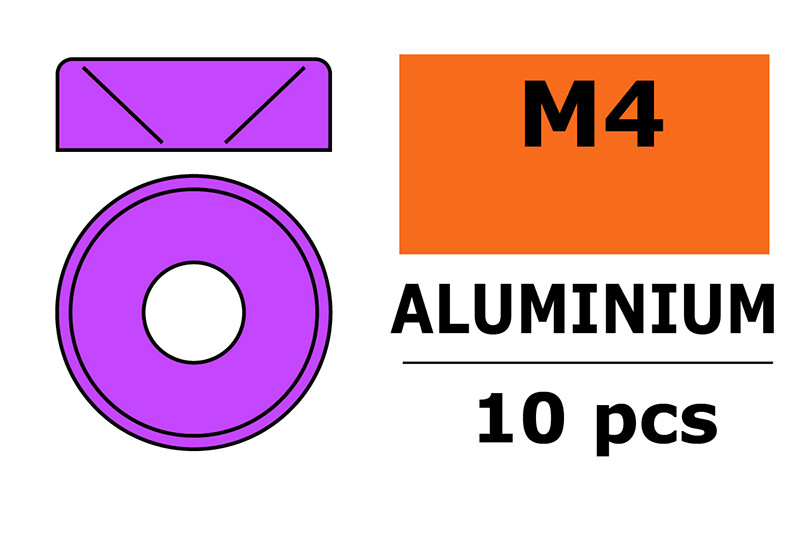 Sluitring M4 "Paars" voor verzonken schroeven, Aluminium (10st) afbeelding