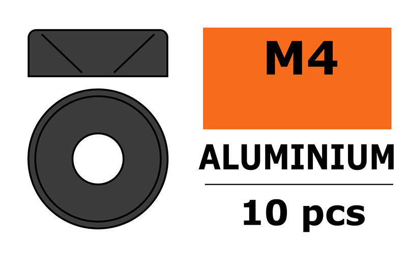 Sluitring M4 "Gun Metal" voor verzonken schroeven, Aluminium (10st)