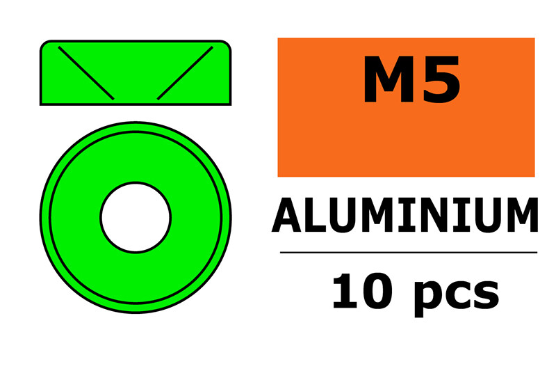 Sluitring M5 "Groen" voor verzonken schroeven, Aluminium (10st) afbeelding